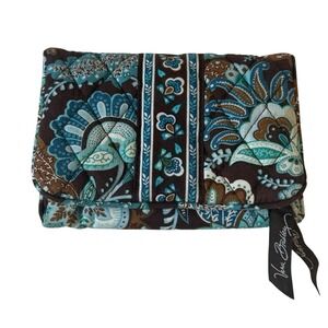 Vera Bradley Java Blue Bifold Wallet Kiss Lock Coin Pouch RFID Retired Print